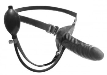 Hoe werkt de opblaasbare voorbind dildo?