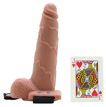 Holle Spuitende Voorbind Dildo met ballen