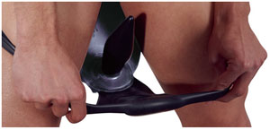 Latex slip met opblaasbare buttplug